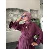Bordo Kemerli Elbise